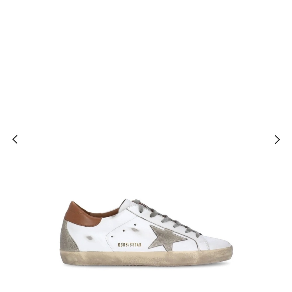 Golden Goose Cream and Tan Sneakers